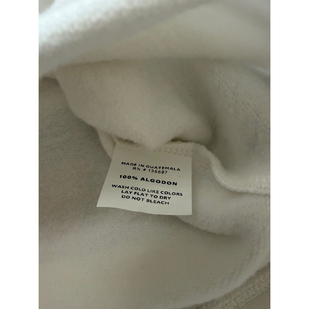 Albion Fit Women White Script Logo Crewneck Sweatshirt Size M Cotton Fleece EUC - Picture 4 of 7